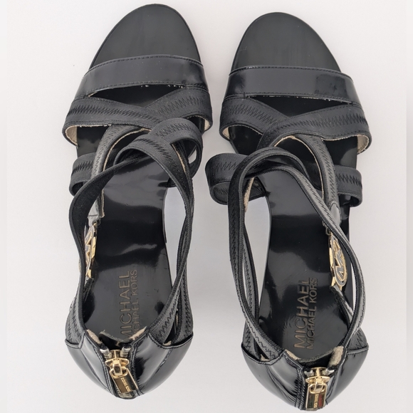Michael Michael Kors Women's Size 9.5 Robertson Strappy Cross Strap Cone Heels - Picture 9 of 16